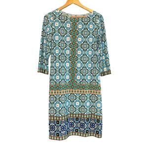 Wisp Retro Mod Shift Dress Women's Size 6 Boho Hippie Stretch Wedding Party